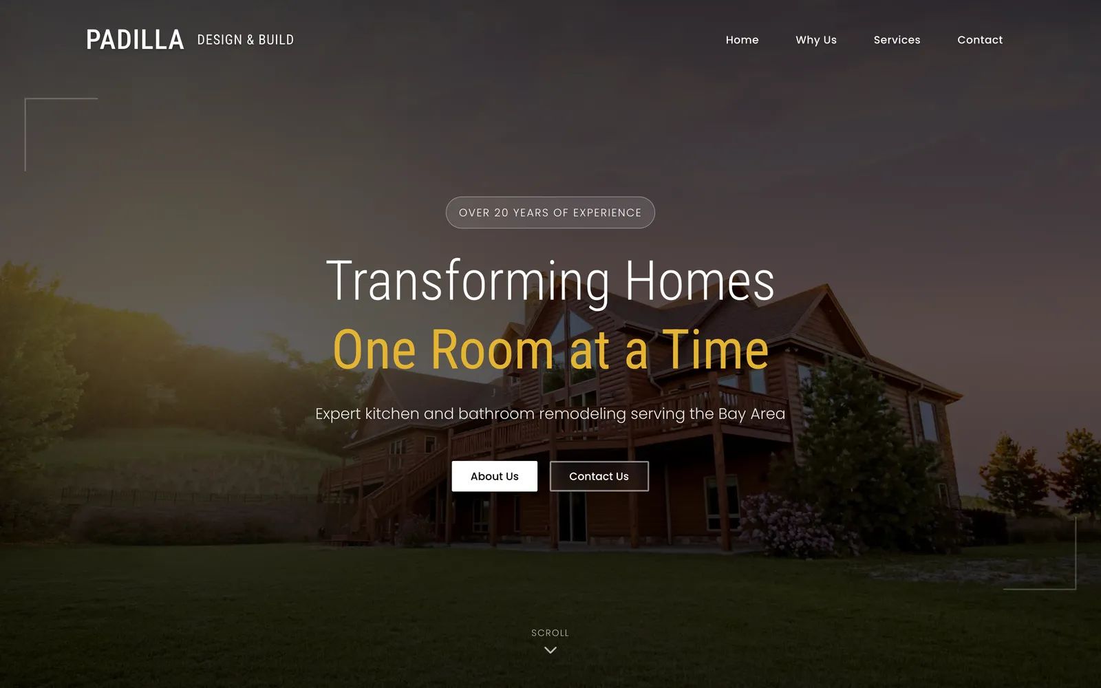 Home page of the Padilla Design & Build website