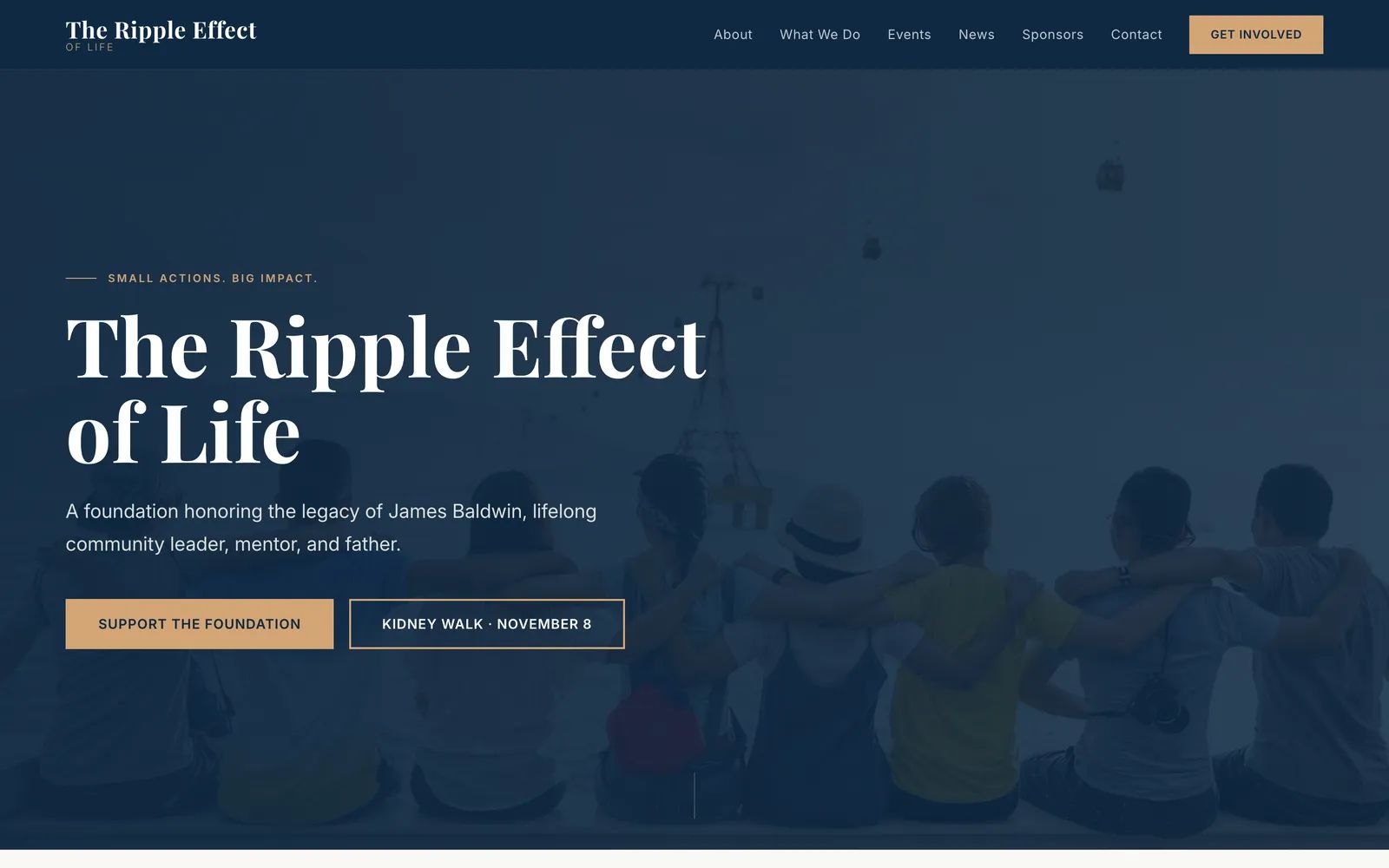 Home page of the The Ripple Effect of Life website